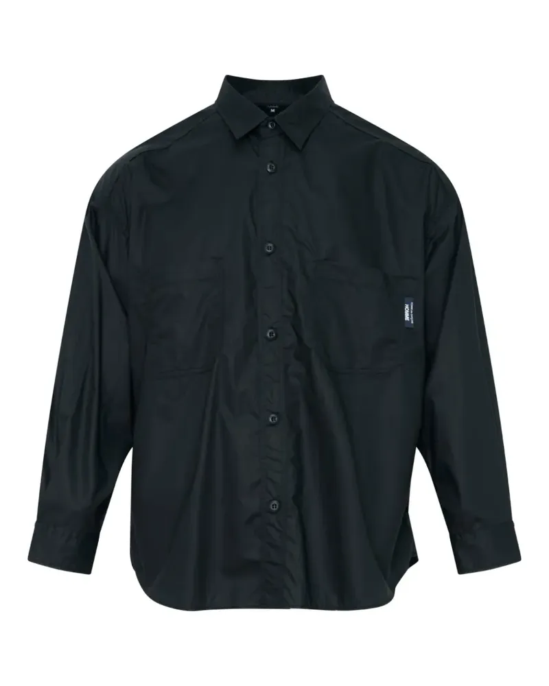 Comme des Garçons ripstop-texture chest-pocket shirt - Schwarz Schwarz