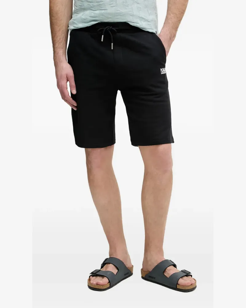 Karl Lagerfeld logo-print drawstring track shorts - Schwarz Schwarz