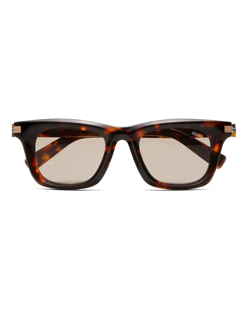 Ermenegildo Zegna Sonnenbrille mit Cat-Eye-Gestell - Braun Braun
