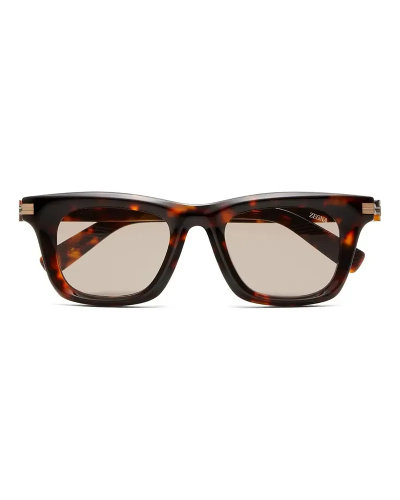 Ermenegildo Zegna Sonnenbrille mit Cat-Eye-Gestell - Braun Braun