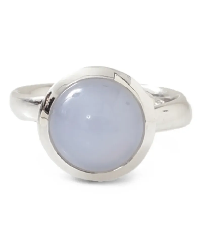 TAMARA COMOLLI chalcedony large bouton ring - Silber Silber