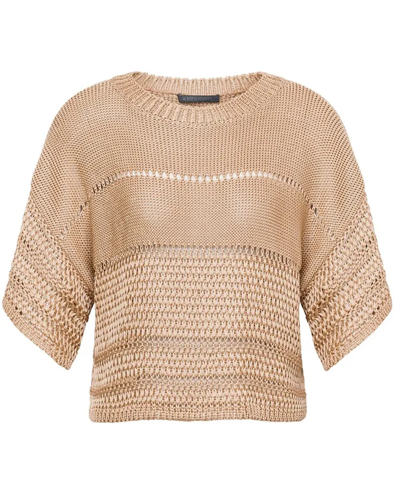 Alberta Ferretti Pullover mit Lochstrickmuster - Nude Nude