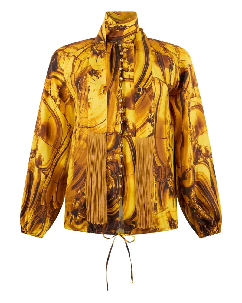 Roberto Cavalli Bluse mit Schal - Gelb Gelb