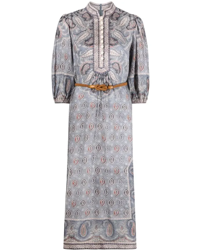 Zimmermann Vitali Kleid mit Paisley-Print - Blau Blau