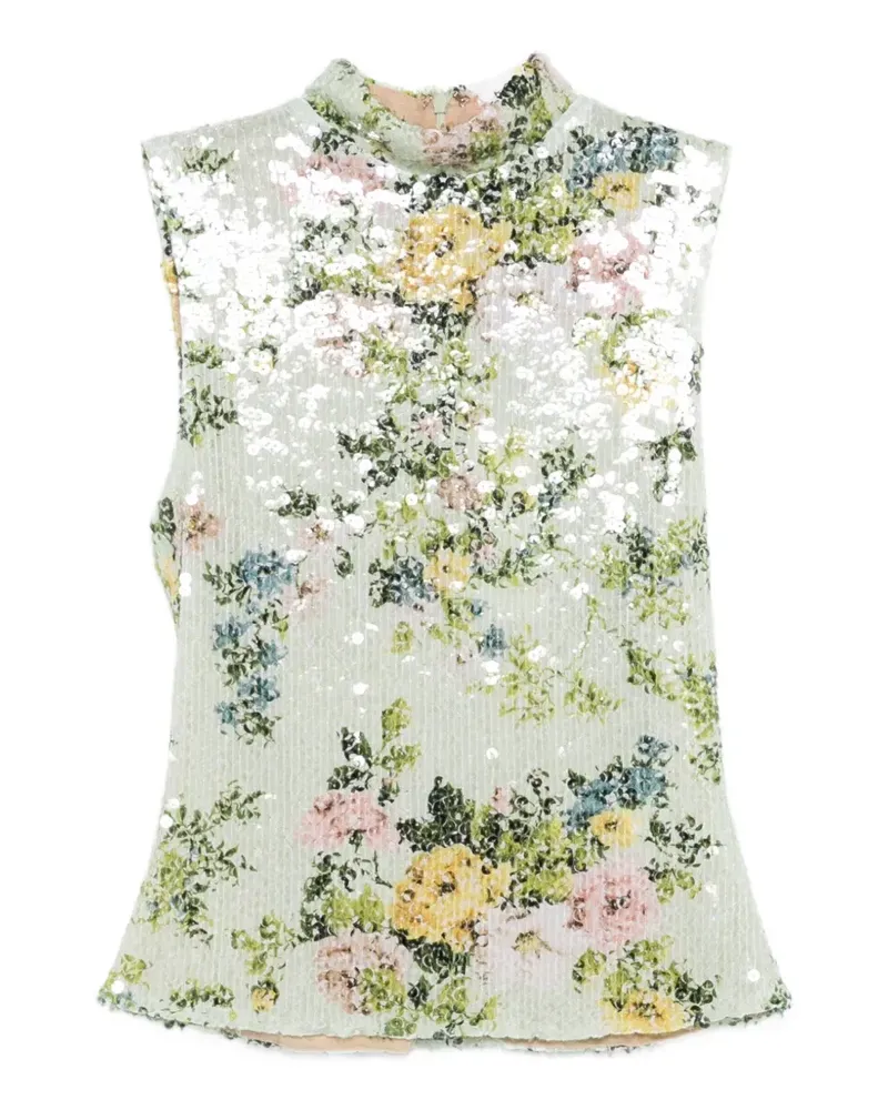 Brandon Maxwell Piper floral tank - Grün Grün