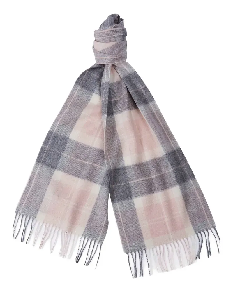 Barbour Karierter Schal mit Fransen - Rosa Rosa
