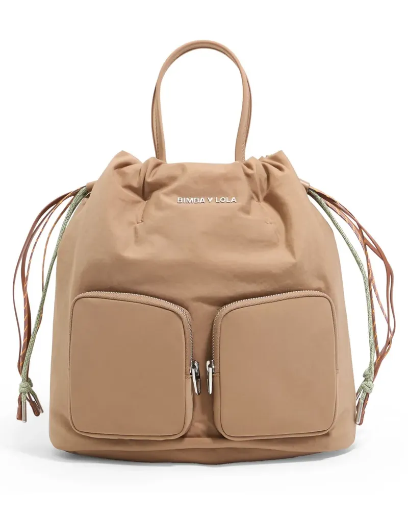 BIMBA Y LOLA Tote Bag mit Logo-Schriftzug - Nude Nude
