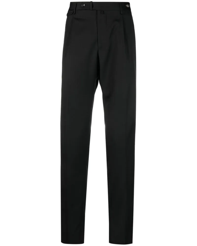 Tagliatore Schmale Hose mit Logo-Schild - Schwarz Schwarz