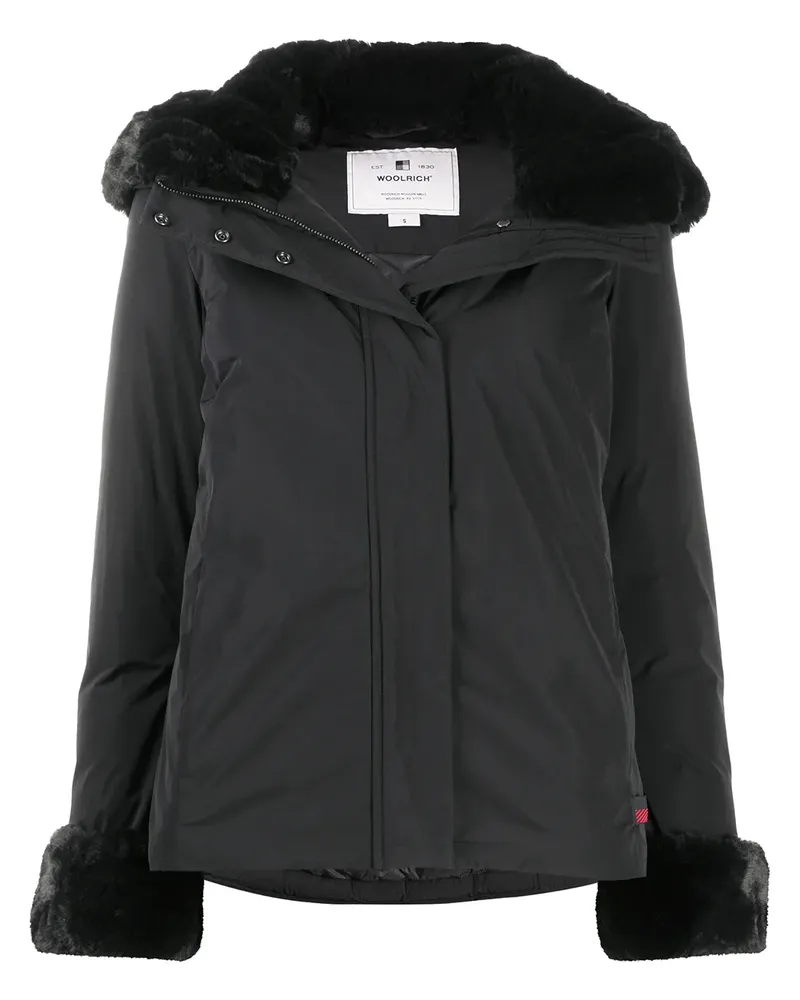 Woolrich Daunenjacke mit Faux Fur - Schwarz Schwarz