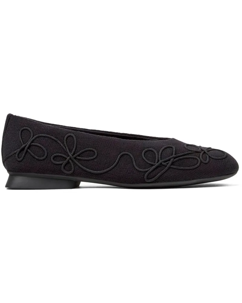 Camper Casi Myra Ballerinas mit Stickerei - Schwarz Schwarz