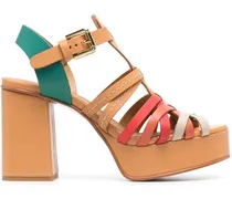 Peeptoe-Sandalen - Nude