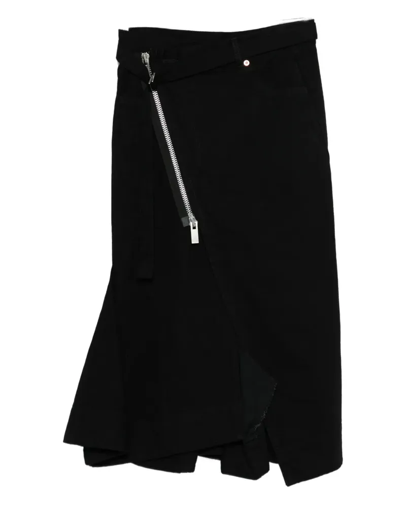 Sacai zip-detail skirt - Schwarz Schwarz