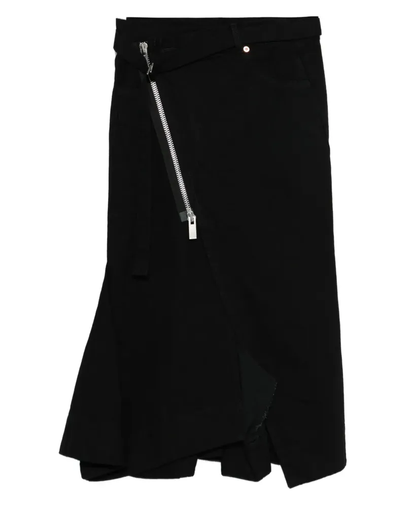 Sacai zip-detail skirt - Schwarz Schwarz