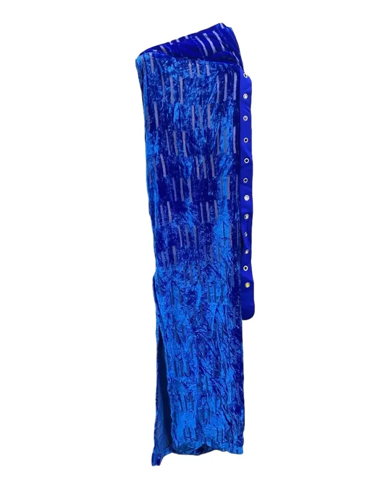OFF-WHITE Shibori Maxikleid aus Samt - Blau Blau