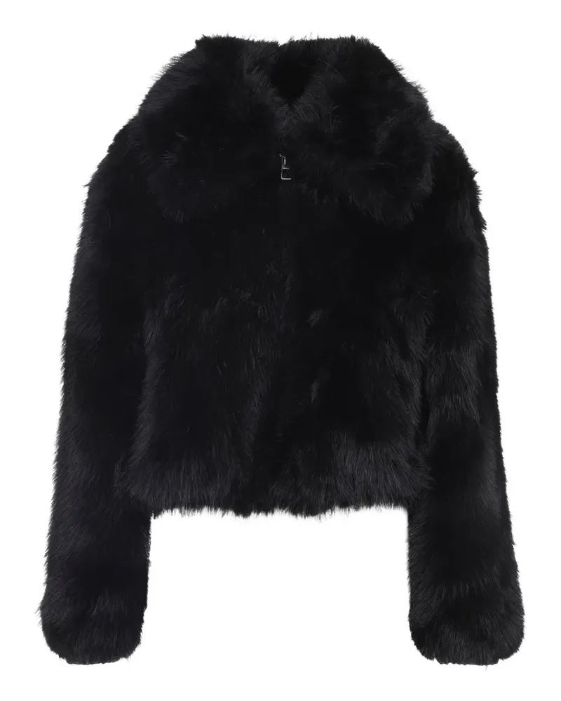 FRANKIE Shop Jacke aus Faux Fur - Schwarz Schwarz