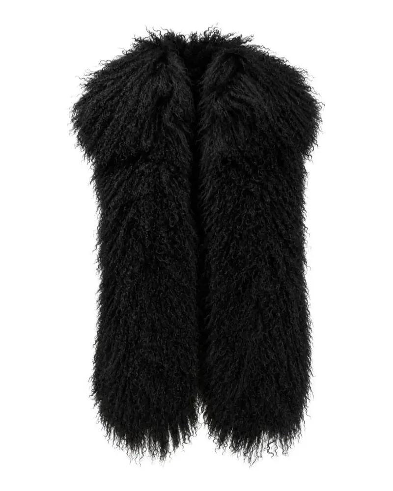 Yves Salomon curly shearling gilet - Schwarz Schwarz