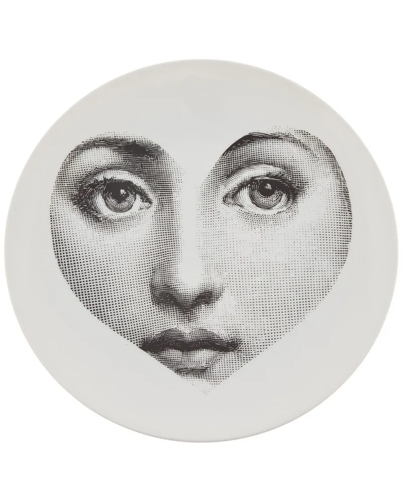 Fornasetti Teller mit Print Weiß