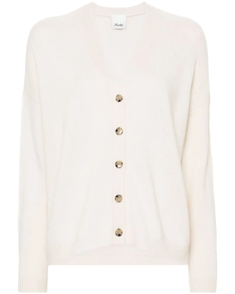 ALLUDE Fein gestrickter Cardigan aus Kaschmir - Nude Nude