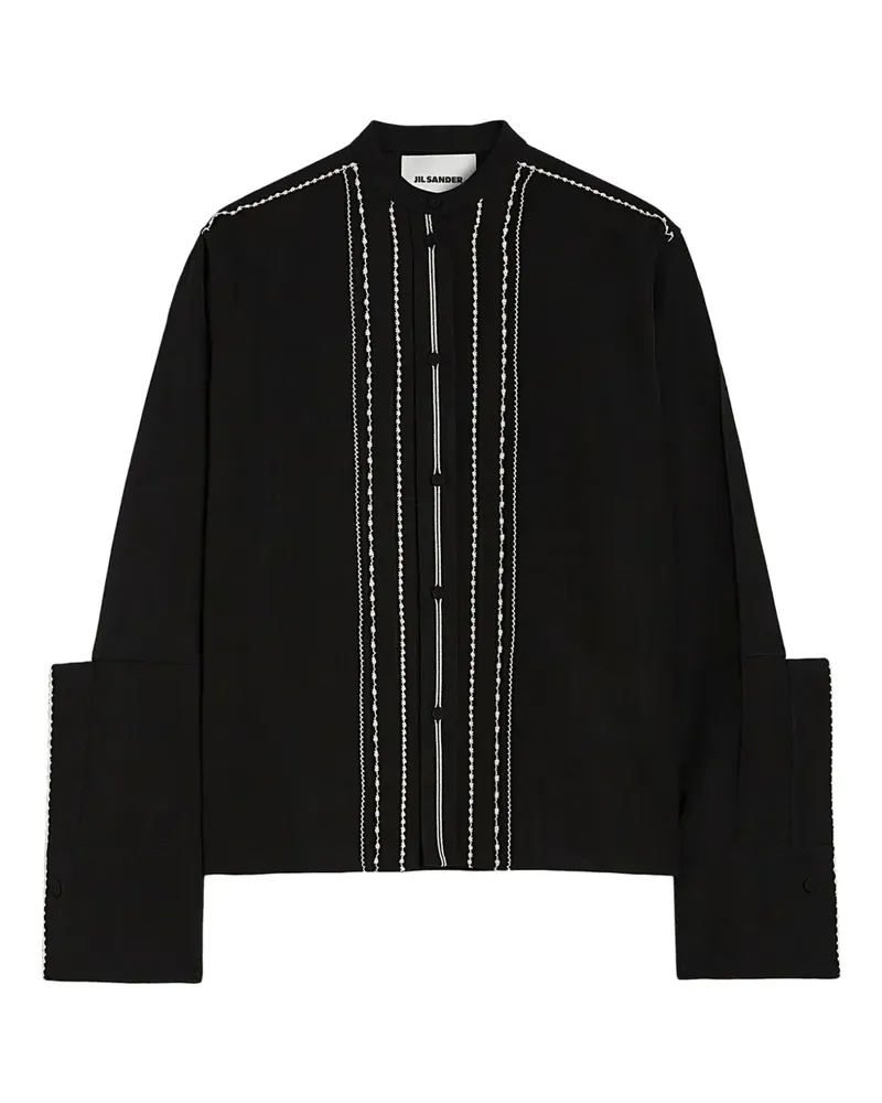 Jil Sander Verzierte Bluse mit weiten Bündchen - Schwarz Schwarz