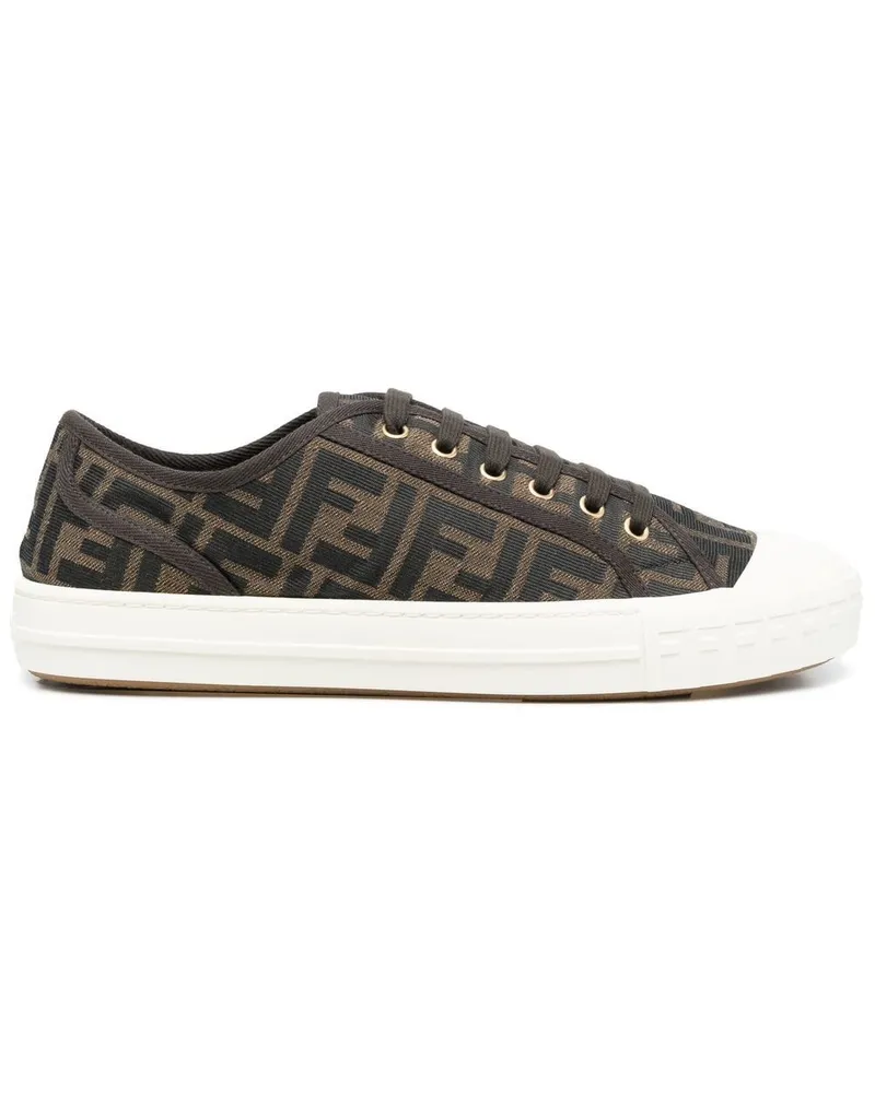 Fendi Sneakers mit Jacquard-Logo - Braun Braun