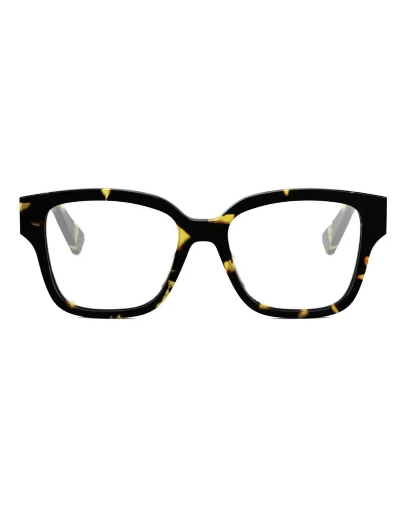 Bulgari geometric-frame glasses - Schwarz Schwarz