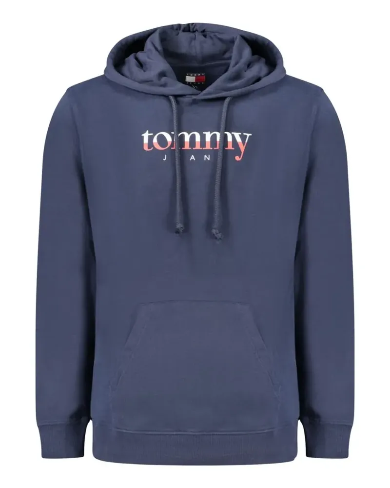 Tommy Hilfiger logo-print cotton hoodie - Blau Blau