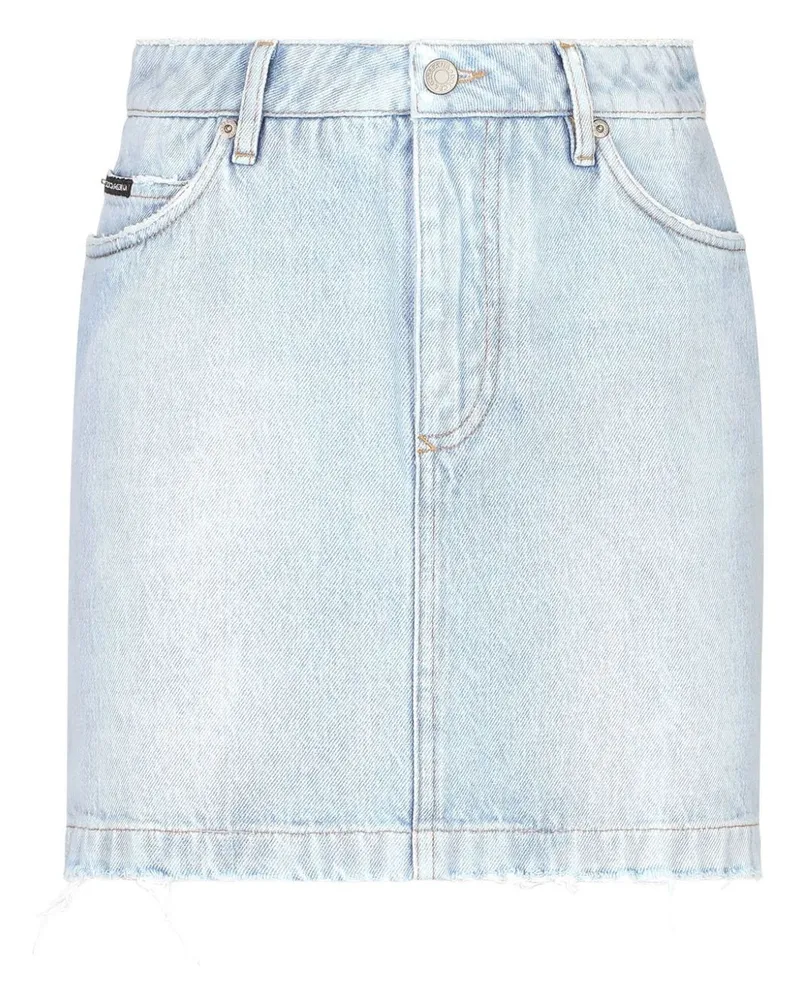 Dolce & Gabbana Jeansrock mit Logo-Schild - Blau Blau