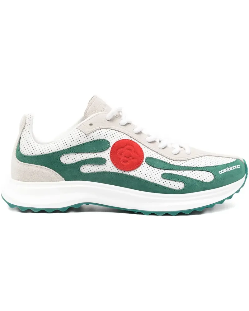 Casablanca Paris Stade Sneakers mit Flammen - Weiß Weiß
