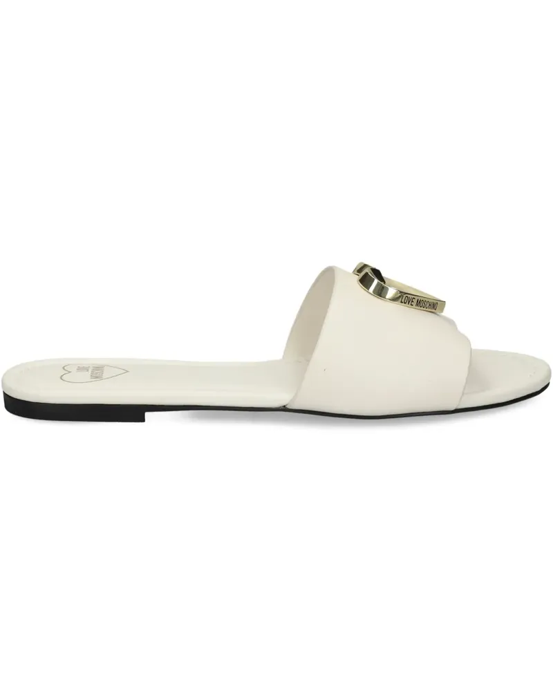 Moschino Pantoletten aus Leder - Weiß Weiß