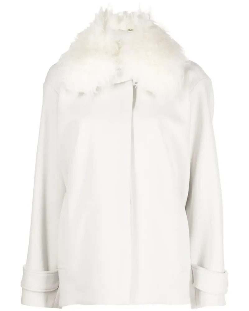 Stella McCartney Mantel mit Faux Fur - Nude Nude