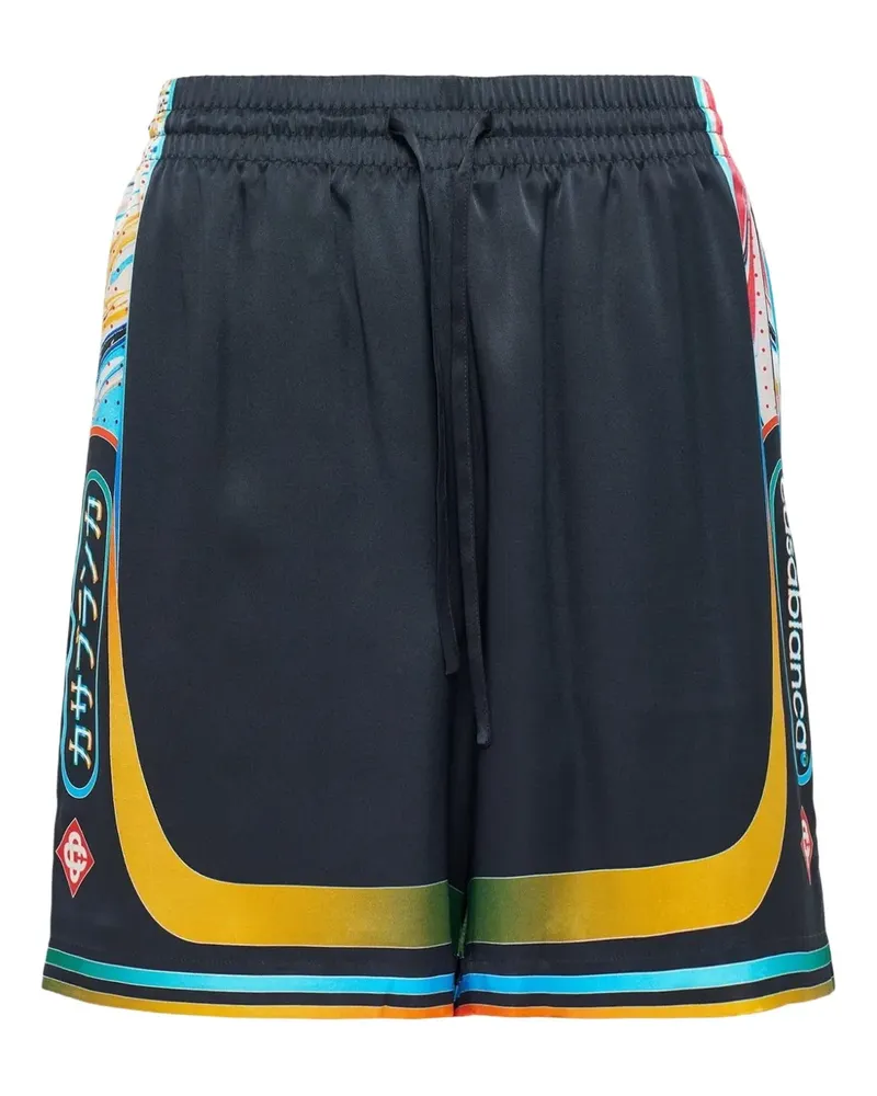 Casablanca Paris Print-Shorts mit Kordelzug - Schwarz Schwarz