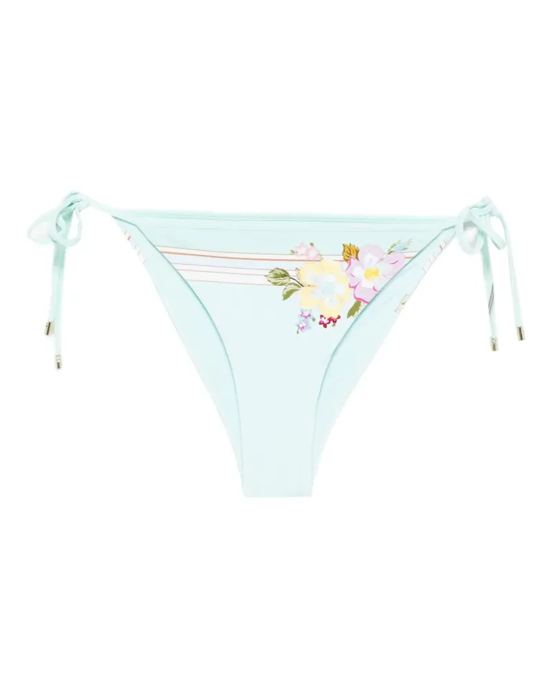 Self-Portrait floral string bikini bottoms - Grün Grün