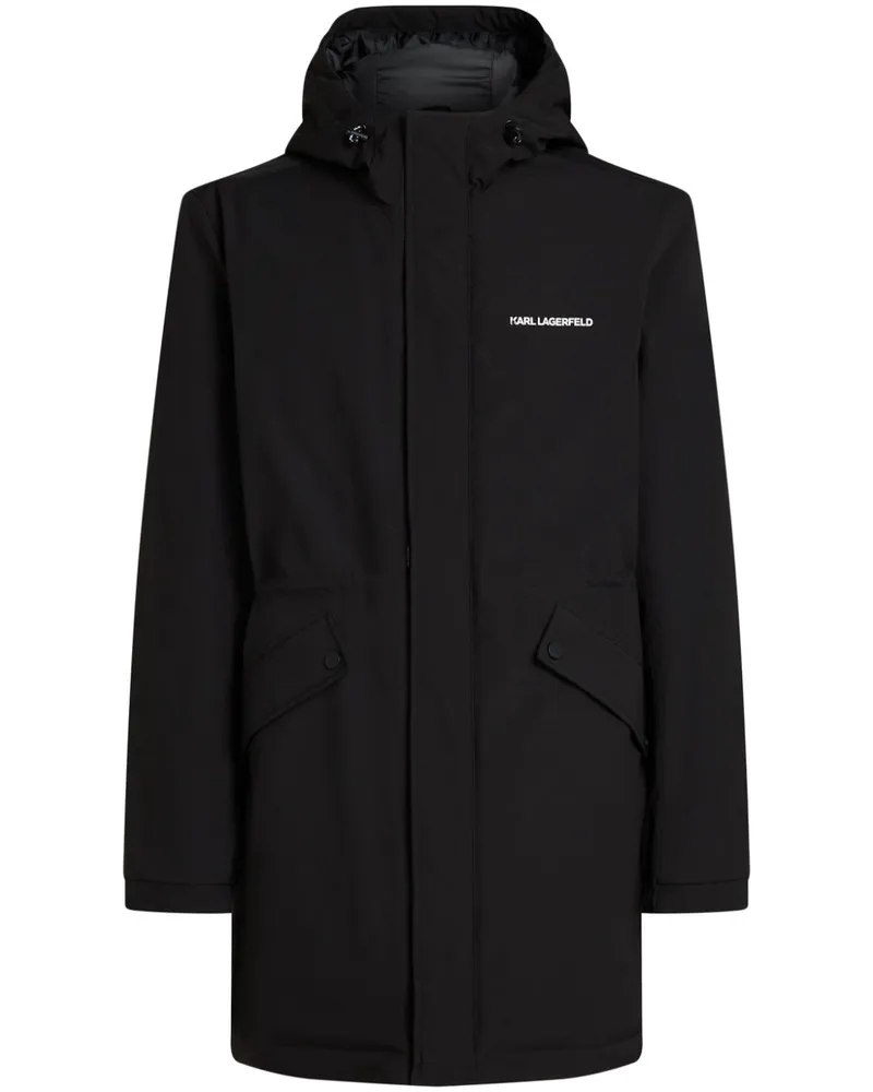 Karl Lagerfeld Ultra Lightweight Kapuzenparka - Schwarz Schwarz