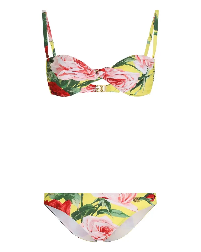 Dolce & Gabbana Bikini mit Print - Gelb Gelb