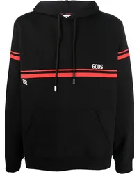 GCDS Hoodie mit Streifendetail Schwarz