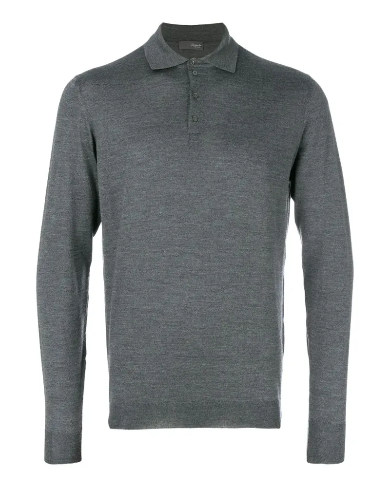 Drumohr  Klassisches Merino-Poloshirt - Grau Grau
