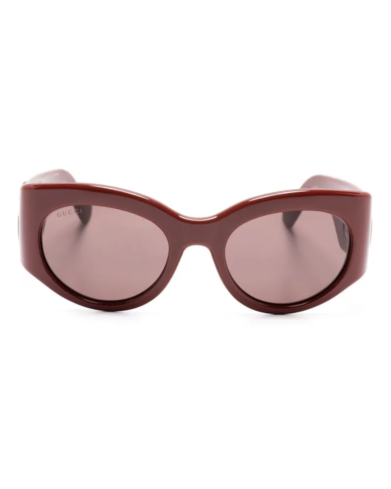 Gucci Sonnenbrille mit ovalem Gestell - Braun Braun