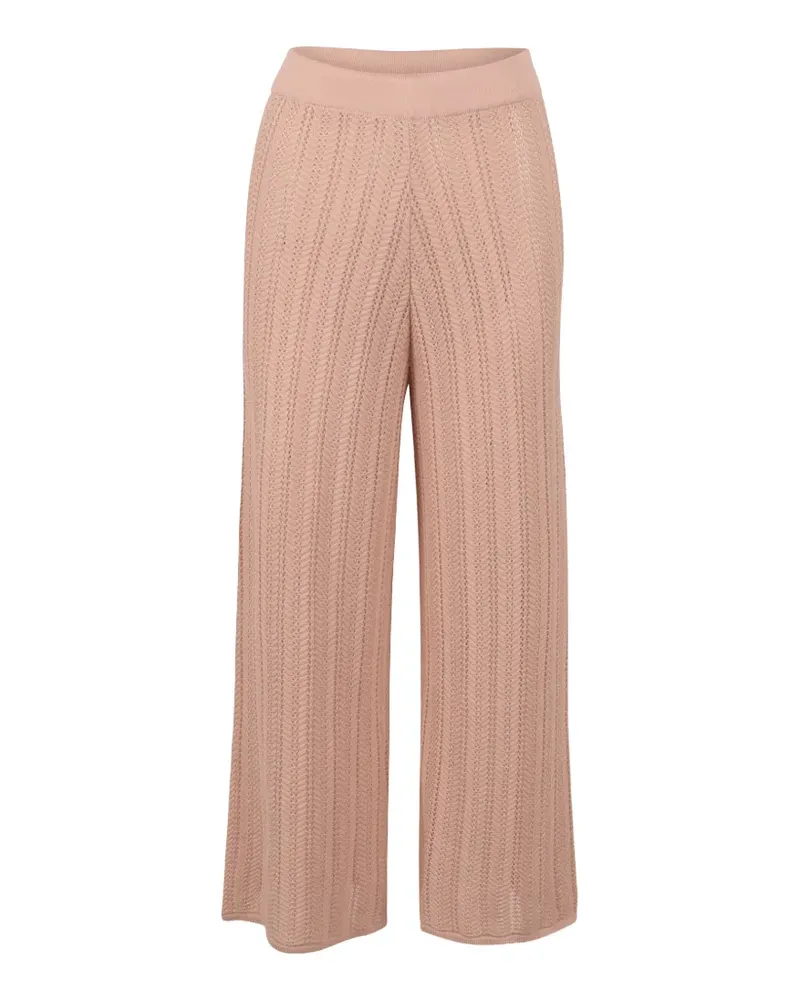 Baobab Collection pointelle-knit wide-leg trousers - Nude Nude