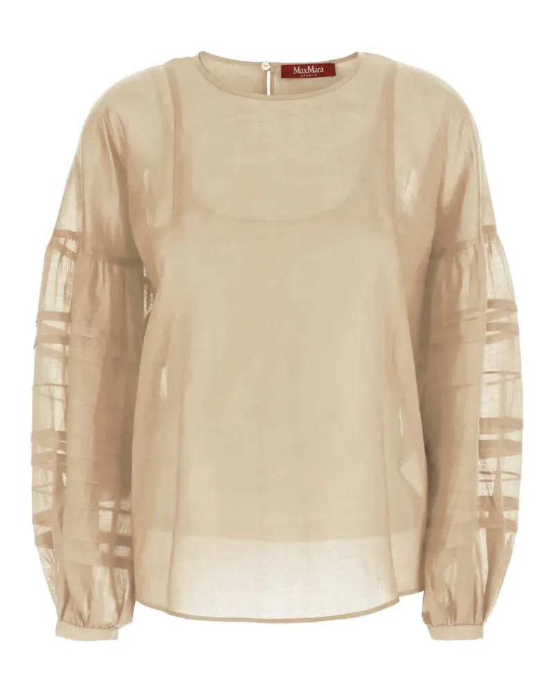Max Mara sheer-panelled blouse - Nude Nude