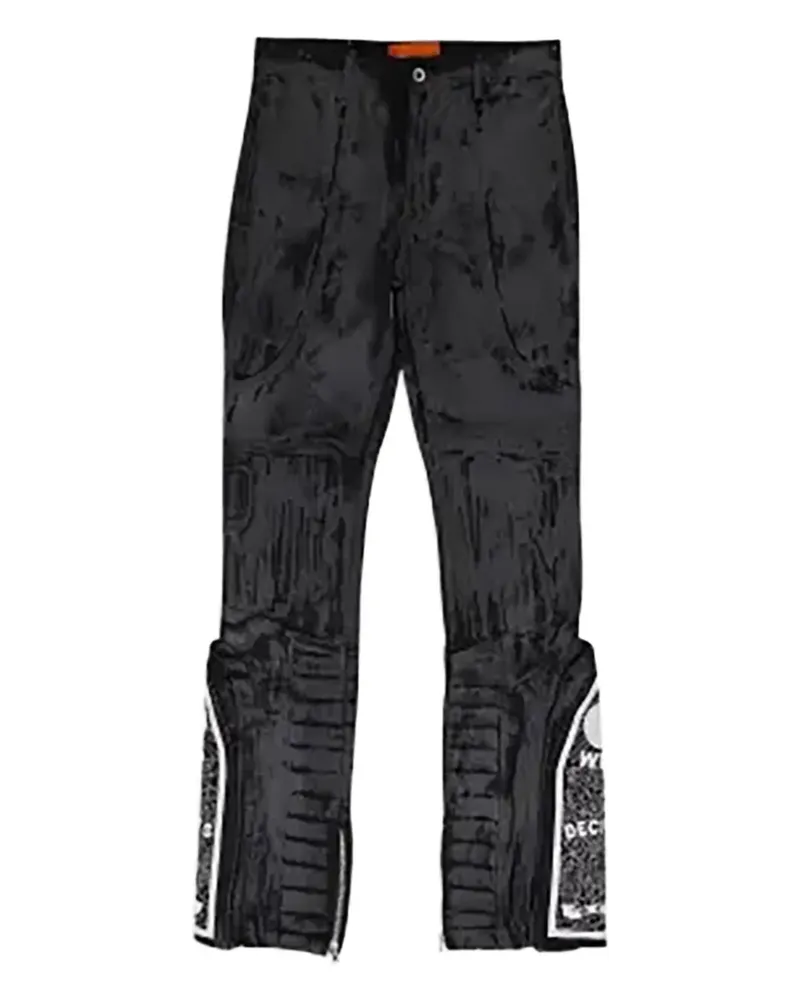 WHO DECIDES WAR Moto Straight-Fit-Jeans - Schwarz Schwarz