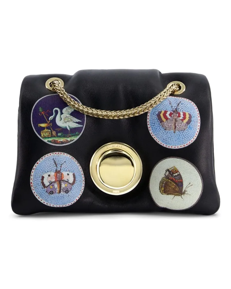 Giambattista Valli Mini Schultertasche mit Airbag Micromosaic-Print - Schwarz Schwarz