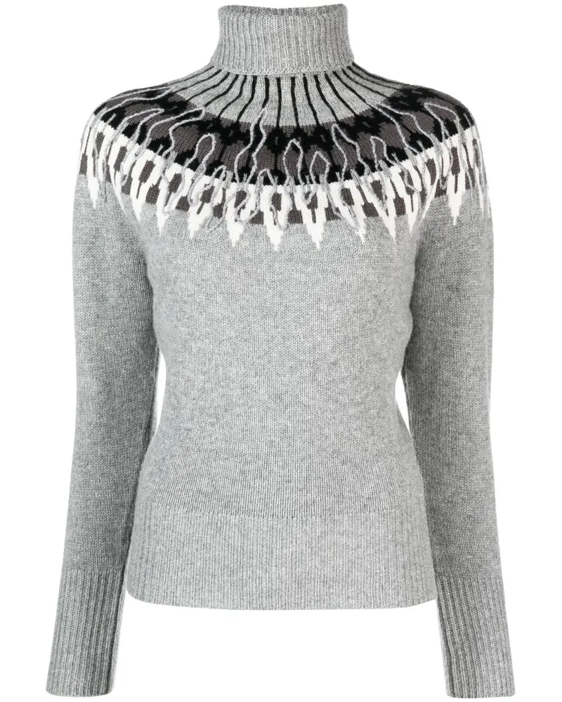 Fabiana Filippi Intarsien-Pullover mit Rollkragen - Grau Grau