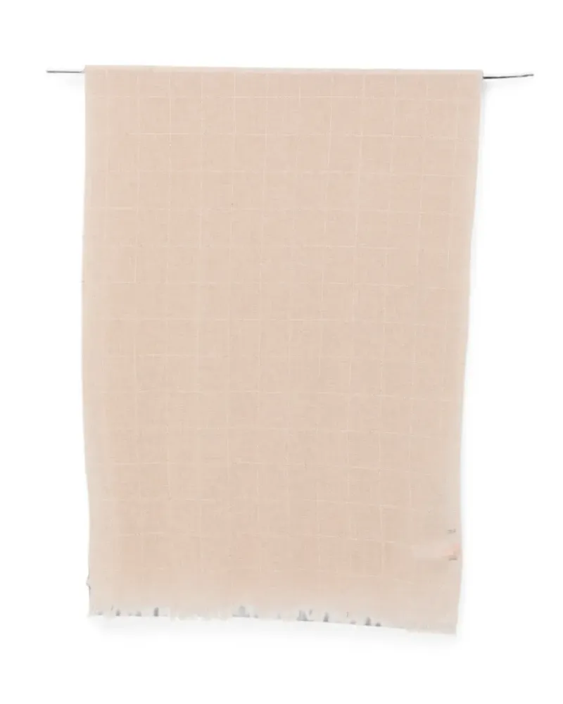 Fabiana Filippi check frayed-edge scarf - Nude Nude