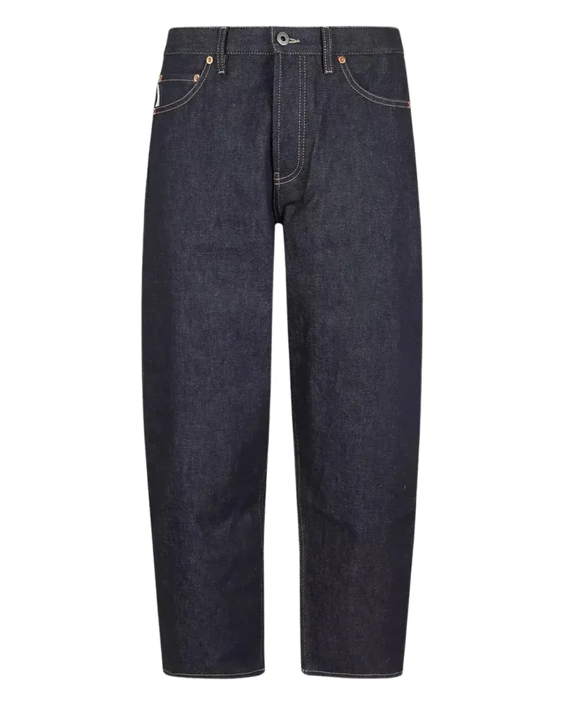 Valentino Garavani Cropped-Jeans mit Logo-Patch - Blau Blau
