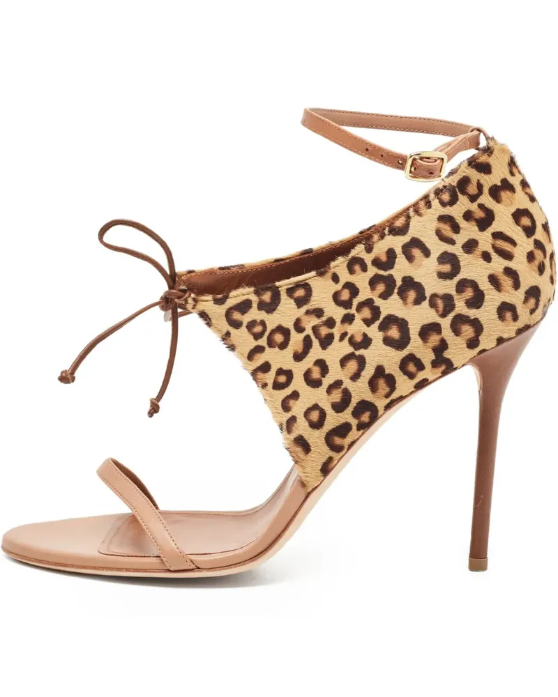 Malone Souliers Pre-owned Sandalen mit Leoparden-Print 110mm - BROWN/BEIGE Brown