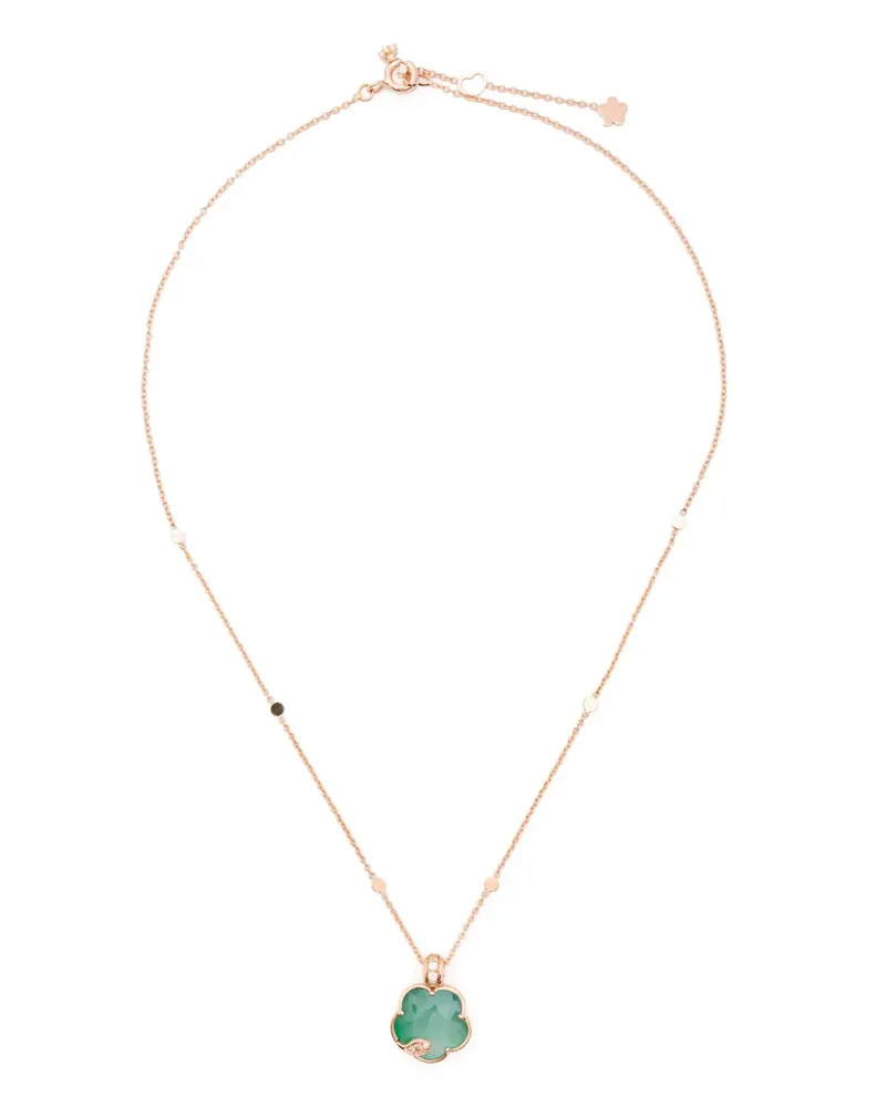 Pasquale Bruni 18kt Petit Joli Lunaire Rotgoldhalskette mit Diamanten - Rosa Rosa