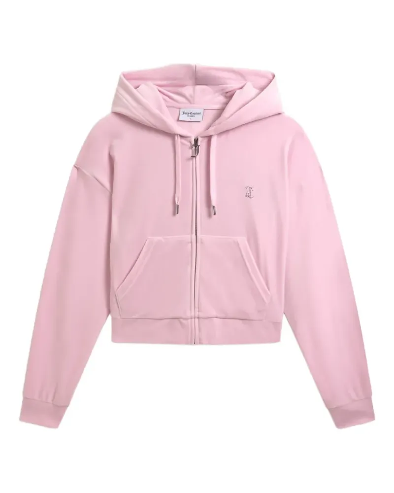 Juicy Couture Cropped-Hoodie mit Diamanté-Logo - Rosa Rosa