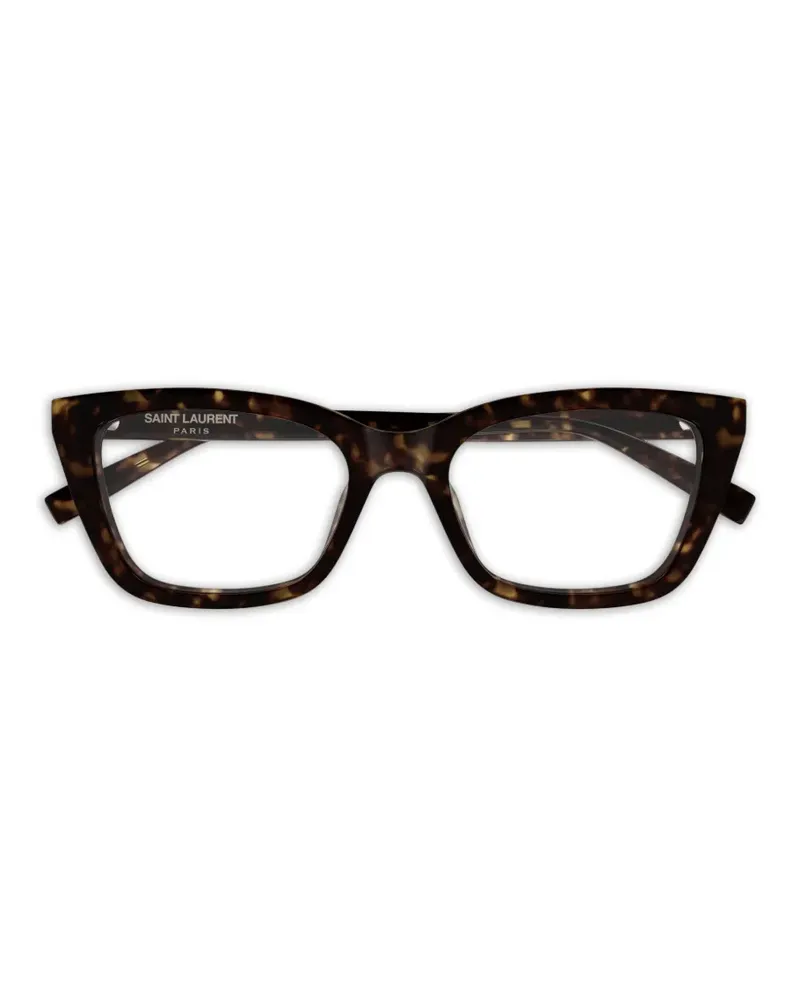 Saint Laurent tortoiseshell-effect square-frame glasses - Braun Braun