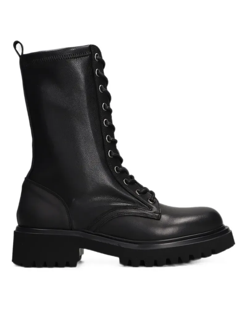 Julie Dee Bikerstiefel mit Schnürung - Schwarz Schwarz