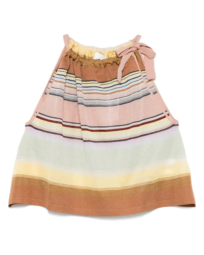 Zimmermann Gestreiftes Coco Neckholder-Top - Braun Braun